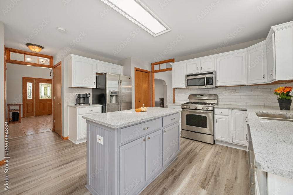 Fototapeta premium Modern Kitchen Interior with Clean Design