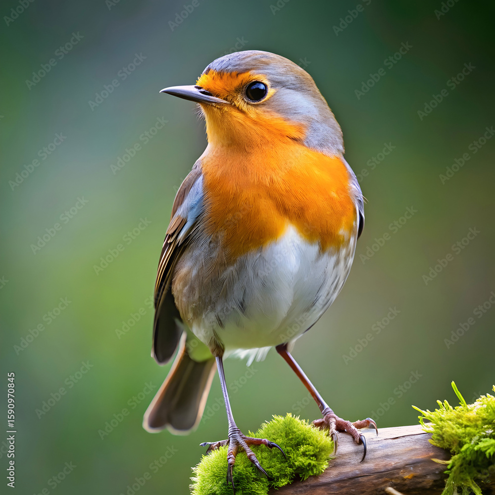 A wonderful robin on white background A wonderful robin on white background
