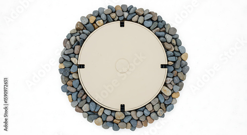 Fire Pit Stones Flat Art Isolated on White Background
