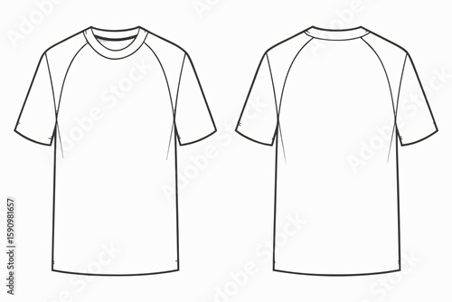 Wallpaper Mural White raglan sleeve t shirt front and back clothing Torontodigital.ca