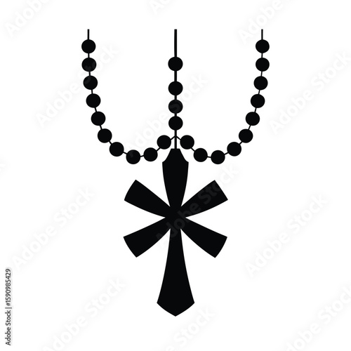 Baptism Beads Cross Pendant Gift