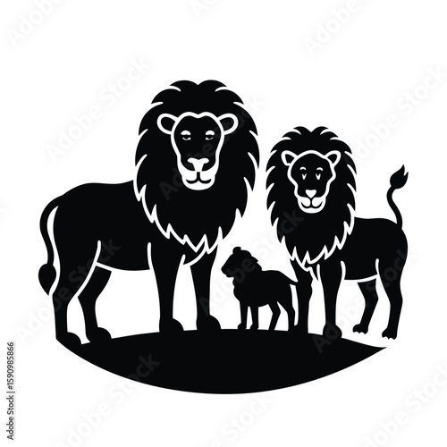 Lions Resting Calmly Beside Sheep