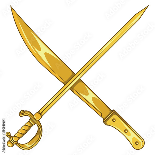 Machete and sword Cold weapon with metal blade