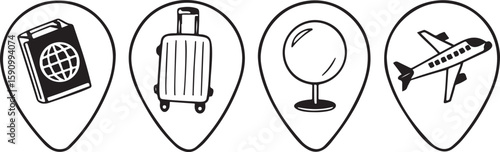 Black and white vector cartoon illustration of a man drinking from a metal can, an iconic design