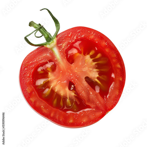 Wallpaper Mural Close-up of a sliced tomato.  Fresh, juicy, halved tomato, vibrant red,  with visible seeds Torontodigital.ca