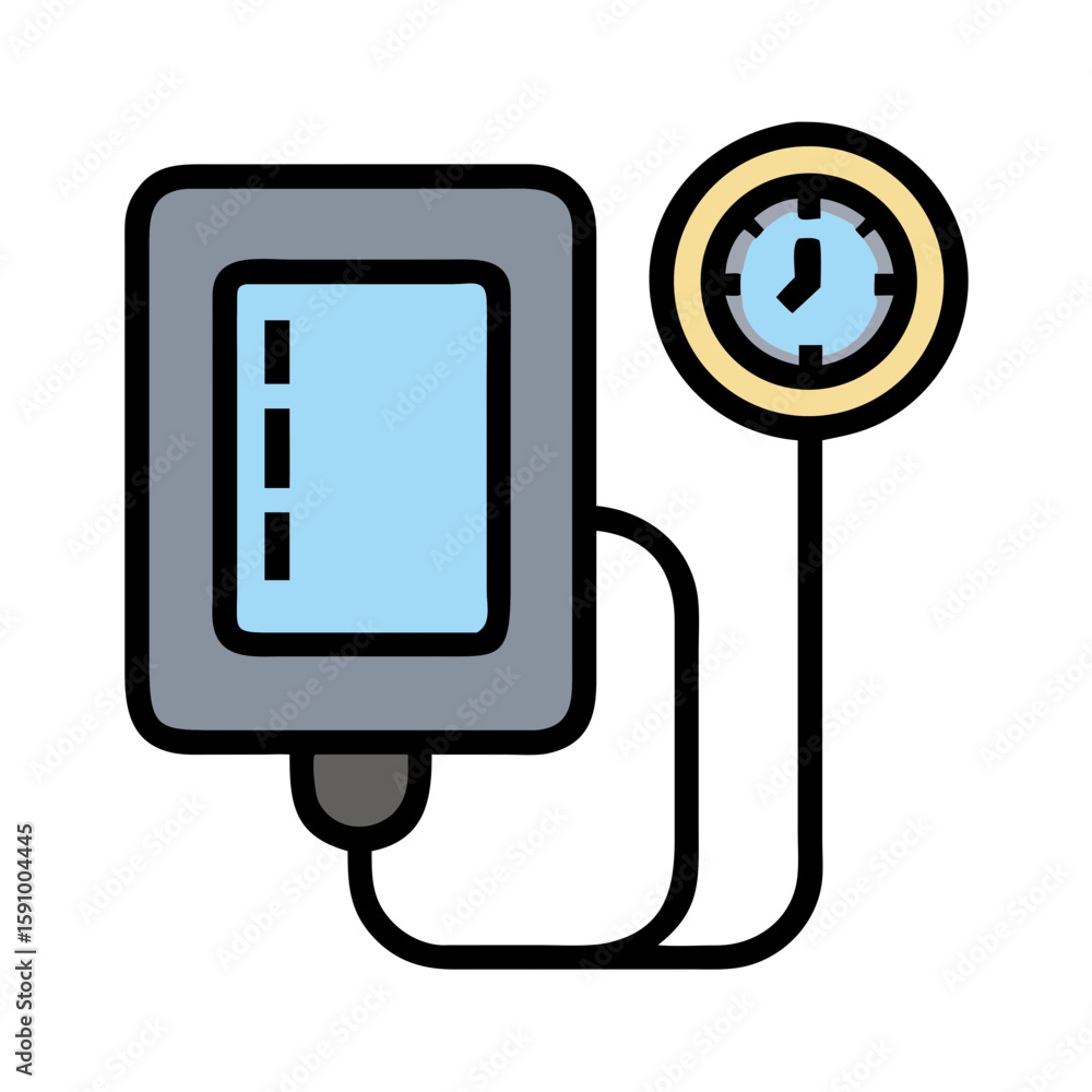 Flat style digital blood pressure monitor device with gauge on white background, symbolizing medical diagnostics, heart health control, and clinical examination
Flat style digital blood pressure monitor device with gauge on white background, symbolizing medical diagnostics, heart health control, and clinical examination
