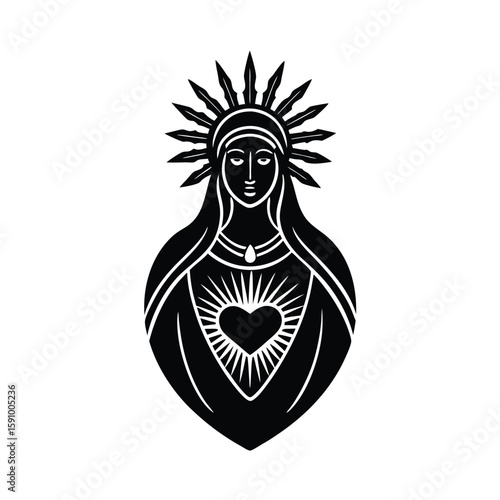Andean Sacred Heart with Traditional Textiles