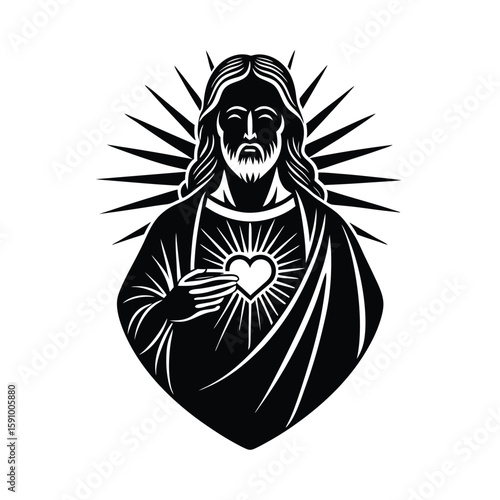 Sacred Heart of Jesus with Divine Light