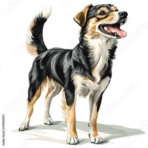 a dog wagging its tail playful