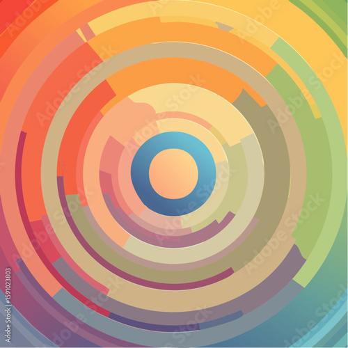 gentle loop of concentric circles softly expanding and contracting