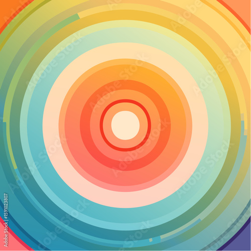 gentle loop of concentric circles softly expanding and contracting