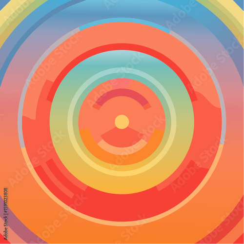 gentle loop of concentric circles softly expanding and contracting