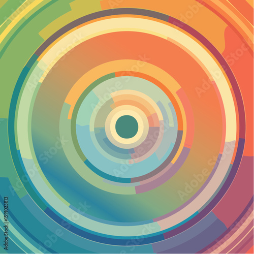 gentle loop of concentric circles softly expanding and contracting