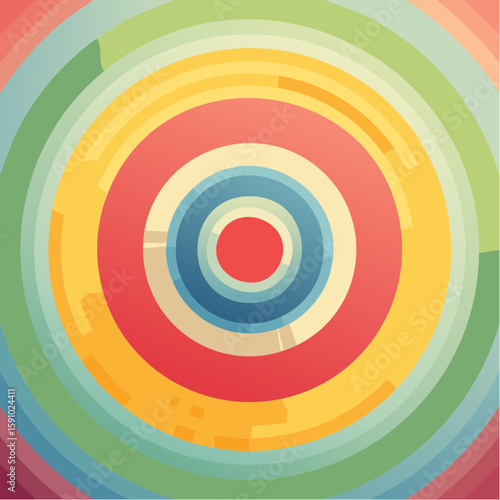 gentle loop of concentric circles softly expanding and contracting