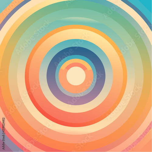 gentle loop of concentric circles softly expanding and contracting