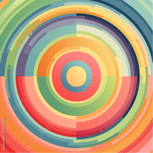 gentle loop of concentric circles softly expanding and contracting