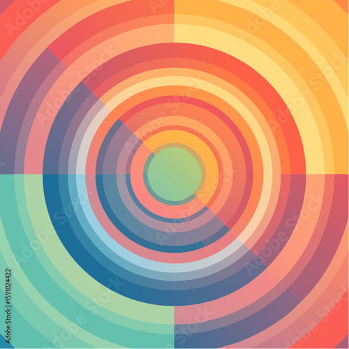 gentle loop of concentric circles softly expanding and contracting