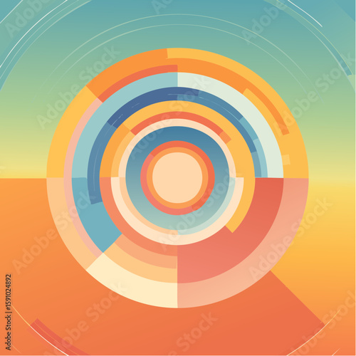 gentle loop of concentric circles softly expanding and contracting