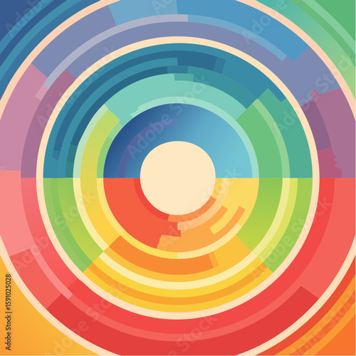 gentle loop of concentric circles softly expanding and contracting