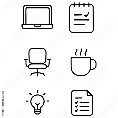 A vector set of computer icons for web design, depicting technology and internet symbols across mobile and PC devices