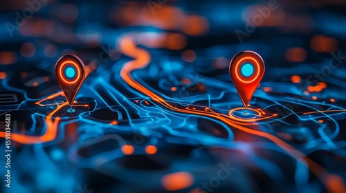 Effective route planning and navigation system illustration.