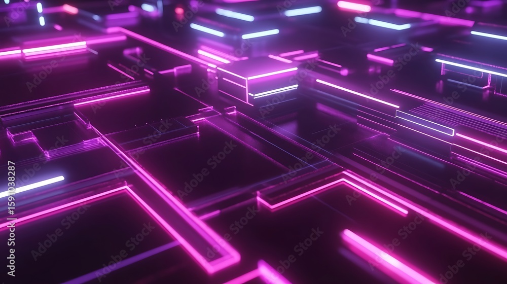 Obraz premium Abstract neon geometric pattern (3)