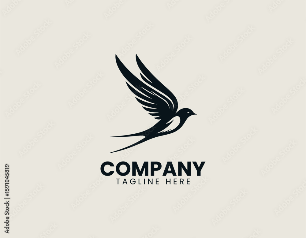 Obraz premium swallow bird vector logo design