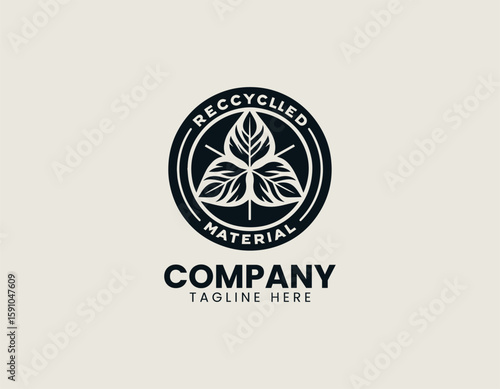 Recycled material emblem vector logo design