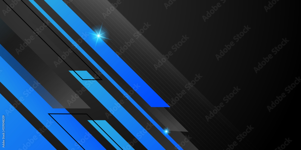 Obraz premium Abstract geometric shapes modern technology background design. Modern deep banner with luminous lines. light technology backdrop. Minimalist Wallpaper with Copy Space. Vector illustration. 