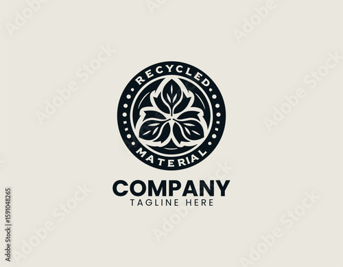 Recycled material emblem vector logo design
