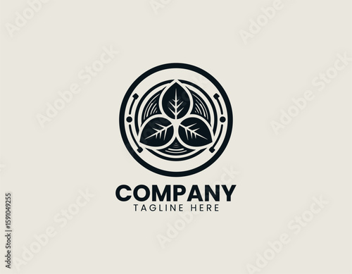 Recycled material emblem vector logo design
