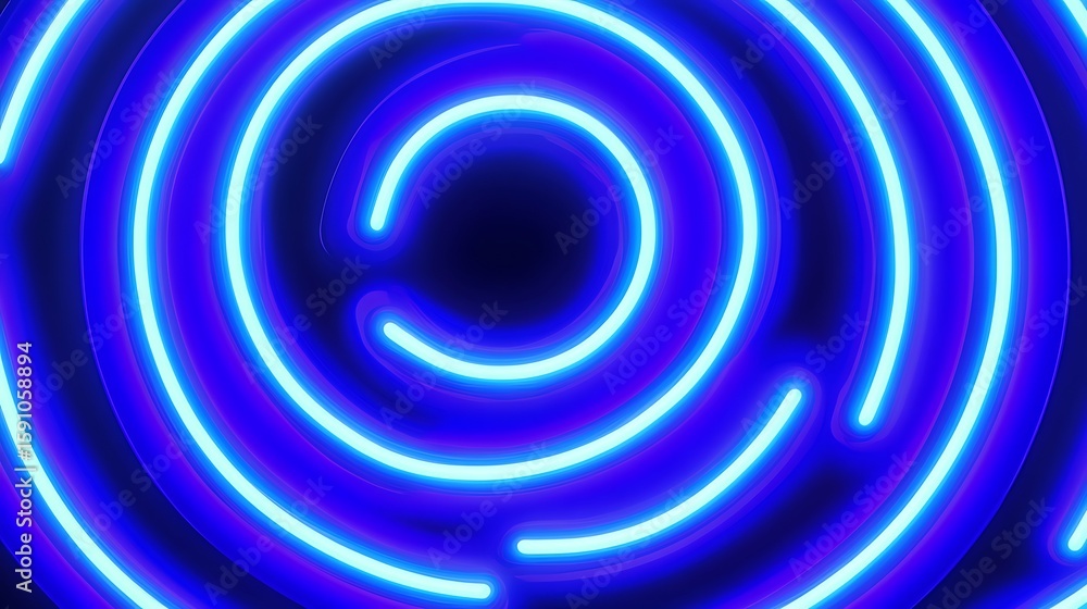 Fototapeta premium Abstract neon concentric circles (1)
