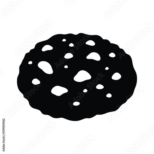 A chocolate chip cookie isolated on white background, a sweet treat