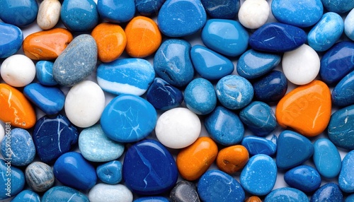Colorful smooth pebbles