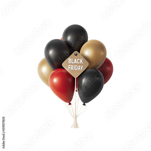 Black friday balloons sale promotion advertising discount event celebration holiday shopping deals offer 
