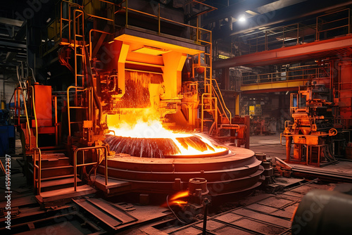 Induction heating technology applied to metal rods in factory