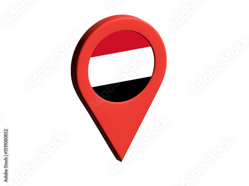 The flag of Yemen, The flag of Yemen in location icon, mockup of Yemen flag Free Download The flag of Yemen, The flag of Yemen in location icon, mockup of Yemen flag - GFXLoad