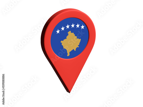 Free Download The flag of Kosovo, The flag of Kosovo in location icon, mockup of Kosovo flag - GFXLoad