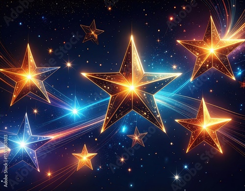 Wallpaper Mural Sparkling stars in a dark night sky Torontodigital.ca