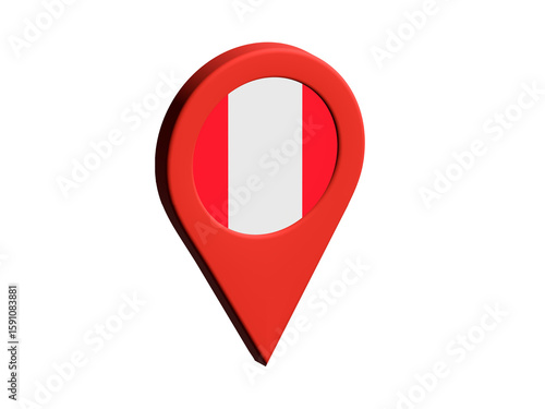 Free Download The flag of Peru, The flag of Peru in location icon, mockup of Peru flag - GFXLoad