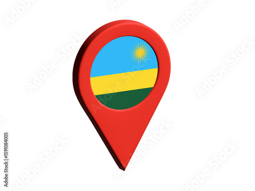 Free Download The flag of Rwanda, The flag of Rwanda in location icon, mockup of Rwanda flag - GFXLoad