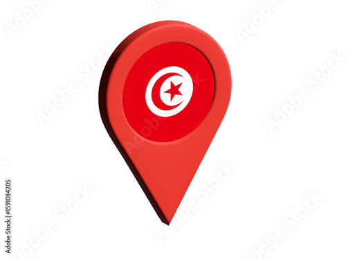 The flag of Tunisia, The flag of Tunisia in location icon, mockup of Tunisia flag