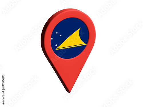The flag of Tokelau, The flag of Tokelau in location icon, mockup of Tokelau flag
