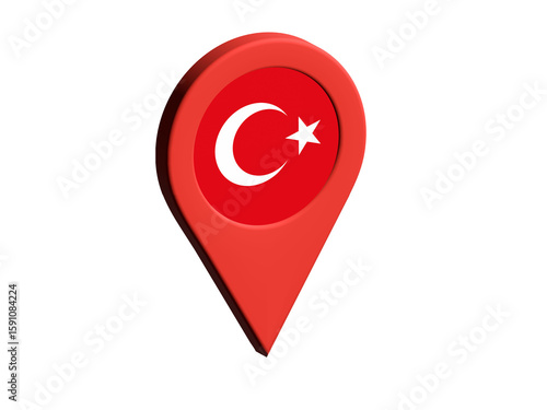 The flag of Turkey, The flag of Turkey in location icon, mockup of Turkey flag