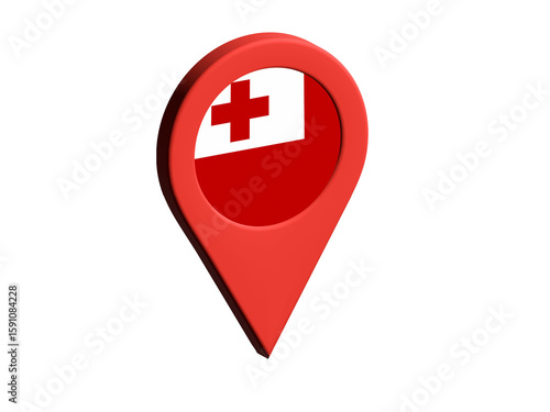The flag of Tonga, The flag of Tonga in location icon, mockup of Tonga flag