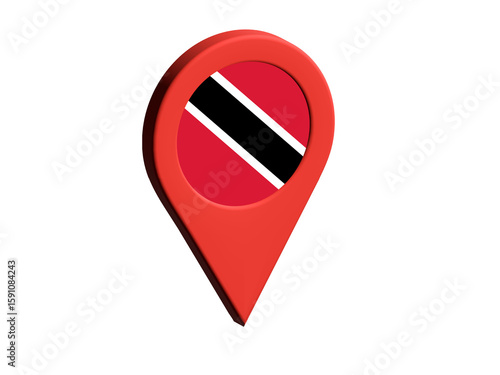 The flag of Trinidad and Tobago, The flag of Trinidad and Tobago in location icon, mockup of Trinidad and Tobago flag