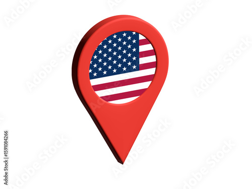 The flag of United States Minor Outlying Islands, The flag of United States Minor Outlying Islands in location icon, mockup of United States Minor Outlying Islands flag