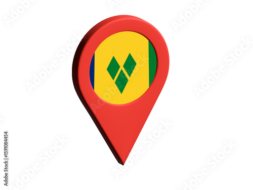 Free Download The flag of Saint Vincent and the Grenadines, The flag of Saint Vincent and the Grenadines in location icon, mockup of Saint Vincent and the Grenadines flag - GFXLoad