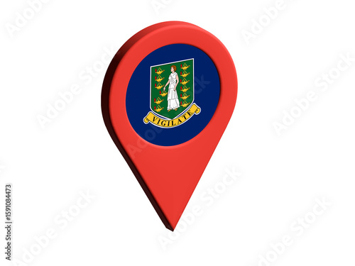 The flag of british virgin islands, The flag of british virgin islands in location icon, mockup of british virgin islands flag
