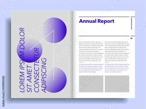 기하학적이고 모던한 목차와 도비라 디자인, 브로셔, 연차보고서, 리플렛, 프레젠테이션 - Modern brochure design for brochures, annual reports, flyers, and business presentations